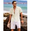 imageCOOFANDY Mens Casual Linen Shirt Short Sleeve Button Down Shirt Summer Beach Hawaiian ShirtsBeige