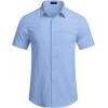 imageCOOFANDY Mens Casual Linen Shirt Short Sleeve Button Down Shirt Summer Beach Hawaiian ShirtsBlue