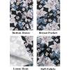 imageCOOFANDY Mens Casual Linen Shirt Short Sleeve Button Down Shirt Summer Beach Hawaiian ShirtsFloralnavy