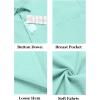 imageCOOFANDY Mens Casual Linen Shirt Short Sleeve Button Down Shirt Summer Beach Hawaiian ShirtsLight Green
