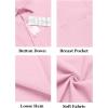 imageCOOFANDY Mens Casual Linen Shirt Short Sleeve Button Down Shirt Summer Beach Hawaiian ShirtsLight Pink