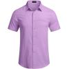 imageCOOFANDY Mens Casual Linen Shirt Short Sleeve Button Down Shirt Summer Beach Hawaiian ShirtsLight Purple