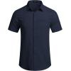 imageCOOFANDY Mens Casual Linen Shirt Short Sleeve Button Down Shirt Summer Beach Hawaiian ShirtsNavy Blue