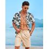 imageCOOFANDY Mens Casual Linen Shirt Short Sleeve Button Down Shirt Summer Beach Hawaiian ShirtsPineapplewhite