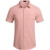 imageCOOFANDY Mens Casual Linen Shirt Short Sleeve Button Down Shirt Summer Beach Hawaiian ShirtsPink