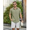imageCOOFANDY Mens Casual Shirts Short Sleeve Button Down Shirt Wrinkle Free Summer ShirtArmy Green
