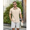imageCOOFANDY Mens Casual Shirts Short Sleeve Button Down Shirt Wrinkle Free Summer ShirtBeige