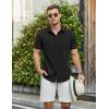 imageCOOFANDY Mens Casual Shirts Short Sleeve Button Down Shirt Wrinkle Free Summer ShirtBlack