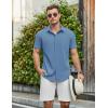 imageCOOFANDY Mens Casual Shirts Short Sleeve Button Down Shirt Wrinkle Free Summer ShirtBlue