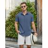 imageCOOFANDY Mens Casual Shirts Short Sleeve Button Down Shirt Wrinkle Free Summer ShirtDark Blue