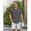 imageCOOFANDY Mens Casual Shirts Short Sleeve Button Down Shirt Wrinkle Free Summer ShirtDark Grey