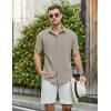 imageCOOFANDY Mens Casual Shirts Short Sleeve Button Down Shirt Wrinkle Free Summer ShirtGrey
