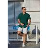 imageCOOFANDY Mens Casual Shirts Short Sleeve Button Down Shirt Wrinkle Free Summer ShirtLake Green