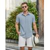 imageCOOFANDY Mens Casual Shirts Short Sleeve Button Down Shirt Wrinkle Free Summer ShirtLight Blue