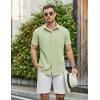 imageCOOFANDY Mens Casual Shirts Short Sleeve Button Down Shirt Wrinkle Free Summer ShirtLight Green