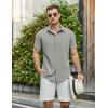 imageCOOFANDY Mens Casual Shirts Short Sleeve Button Down Shirt Wrinkle Free Summer ShirtLight Grey
