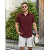 imageCOOFANDY Mens Casual Shirts Short Sleeve Button Down Shirt Wrinkle Free Summer ShirtWine Red