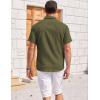 imageCOOFANDY Mens Casual Shirts Short Sleeve Button Down Shirts Fashion Textured Summer Beach ShirtArmy Green