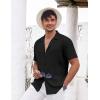 imageCOOFANDY Mens Casual Shirts Short Sleeve Button Down Shirts Fashion Textured Summer Beach ShirtBlack
