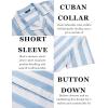 imageCOOFANDY Mens Casual Shirts Short Sleeve Button Down Shirts Fashion Textured Summer Beach ShirtBlue Thick Stripe