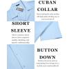 imageCOOFANDY Mens Casual Shirts Short Sleeve Button Down Shirts Fashion Textured Summer Beach ShirtClear Blue