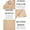 imageCOOFANDY Mens Casual Shirts Short Sleeve Button Down Shirts Fashion Textured Summer Beach ShirtKhaki
