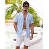 imageCOOFANDY Mens Casual Shirts Short Sleeve Button Down Shirts Fashion Textured Summer Beach ShirtLight Blue