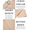 imageCOOFANDY Mens Casual Shirts Short Sleeve Button Down Shirts Fashion Textured Summer Beach ShirtLight Khaki