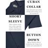 imageCOOFANDY Mens Casual Shirts Short Sleeve Button Down Shirts Fashion Textured Summer Beach ShirtNavy Blue