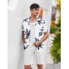 imageCOOFANDY Mens Casual Shirts Short Sleeve Button Down Shirts Fashion Textured Summer Beach ShirtWhitecoconut Tree