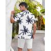 imageCOOFANDY Mens Casual Shirts Short Sleeve Button Down Shirts Fashion Textured Summer Beach ShirtWhitecoconut Tree