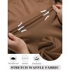 imageCOOFANDY Mens Casual Shirts Short Sleeve Waffle Knit Button Down Shirt Wrinkle Free Summer Beach TopsBrown