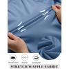 imageCOOFANDY Mens Casual Shirts Short Sleeve Waffle Knit Button Down Shirt Wrinkle Free Summer Beach TopsDark Blue