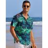 imageCOOFANDY Mens Casual Shirts Short Sleeve Waffle Knit Button Down Shirt Wrinkle Free Summer Beach TopsGreen Leaves
