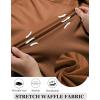 imageCOOFANDY Mens Casual Shirts Short Sleeve Waffle Knit Button Down Shirt Wrinkle Free Summer Beach TopsLight Brown