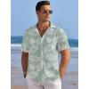 imageCOOFANDY Mens Casual Shirts Short Sleeve Waffle Knit Button Down Shirt Wrinkle Free Summer Beach TopsPalm Leaf Green