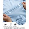 imageCOOFANDY Mens Casual Shirts Short Sleeve Waffle Knit Button Down Shirt Wrinkle Free Summer Beach TopsSky Blue