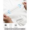 imageCOOFANDY Mens Casual Shirts Short Sleeve Waffle Knit Button Down Shirt Wrinkle Free Summer Beach TopsWhite