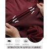 imageCOOFANDY Mens Casual Shirts Short Sleeve Waffle Knit Button Down Shirt Wrinkle Free Summer Beach TopsWine Red