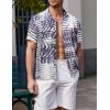 imageCOOFANDY Mens Casual Short Sleeve Button Down Shirt Textured Summer Beach ShirtPrintedpalm Tree