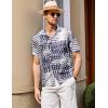 imageCOOFANDY Mens Casual Short Sleeve Button Down Shirt Textured Summer Beach ShirtPrintedpalm Tree
