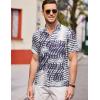imageCOOFANDY Mens Casual Short Sleeve Button Down Shirt Textured Summer Beach ShirtPrintedpalm Tree