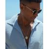imageCOOFANDY Mens Casual Short Sleeve Button Down Shirt Textured Summer Beach ShirtSky Blue