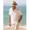 imageCOOFANDY Mens Casual Short Sleeve Button Down Shirt Textured Summer Beach ShirtWhite