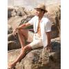 imageCOOFANDY Mens Casual Short Sleeve Button Down Shirt Textured Summer Beach ShirtWhite