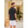 imageCOOFANDY Mens Casual Short Sleeve Button Down Shirts Cuban Linen Textured Shirt Summer Beach WearBlack