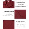 imageCOOFANDY Mens Casual Short Sleeve Button Down Shirts Cuban Linen Textured Shirt Summer Beach WearBurgundy
