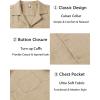 imageCOOFANDY Mens Casual Short Sleeve Button Down Shirts Cuban Linen Textured Shirt Summer Beach WearKhaki