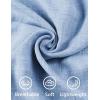 imageCOOFANDY Mens Casual Short Sleeve Button Down Shirts Cuban Linen Textured Shirt Summer Beach WearLight Blue