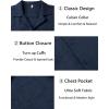 imageCOOFANDY Mens Casual Short Sleeve Button Down Shirts Cuban Linen Textured Shirt Summer Beach WearNavy Blue